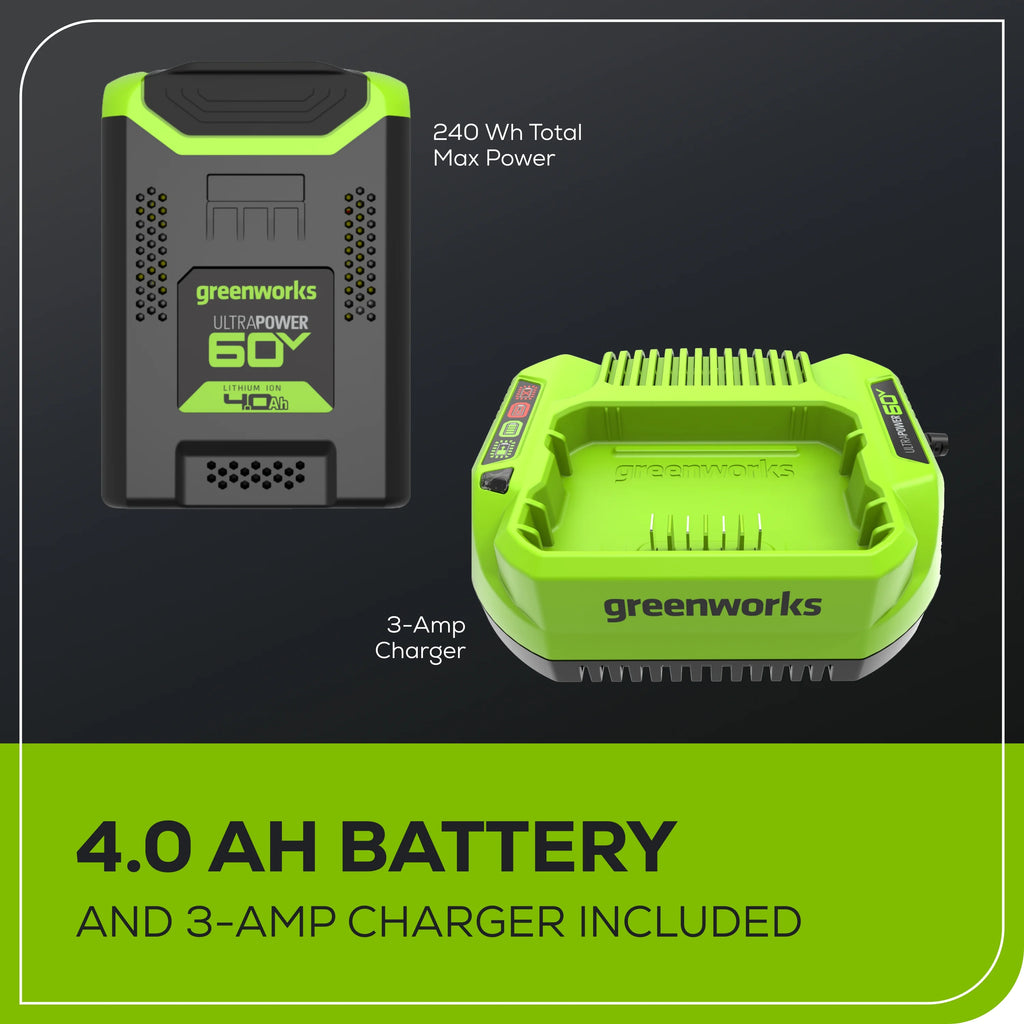 60V 2.0kW Brushless Chainsaw with 4.0 Ah Battery & Charger O209