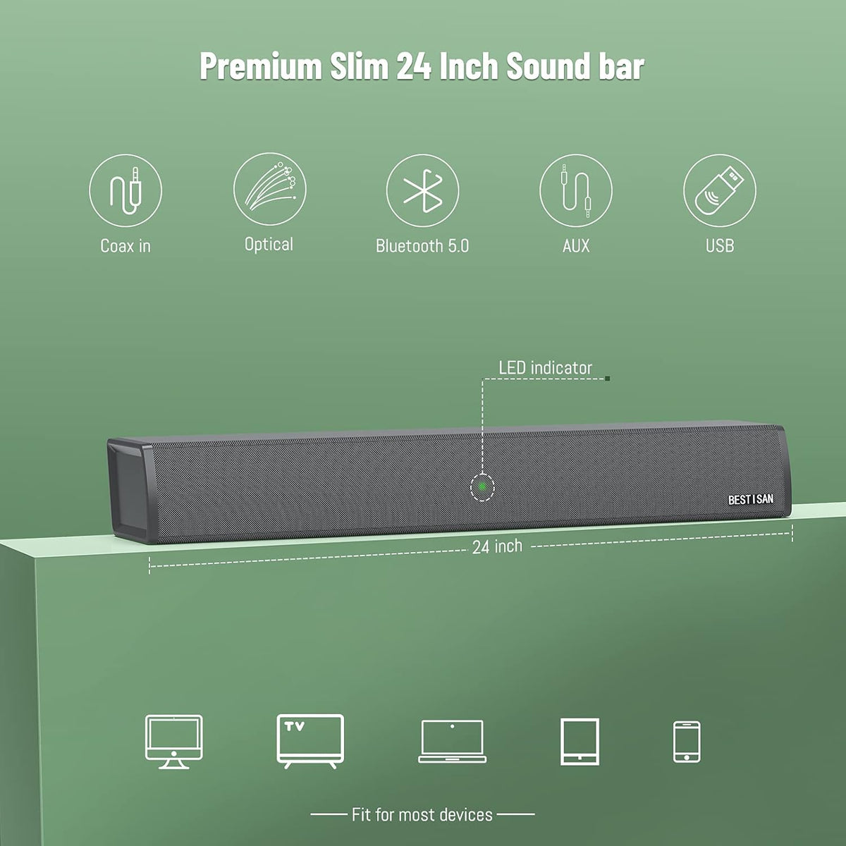 80 Watt Wired and Wireless Bluetooth 2.0 Channel Sound Bars Pack of 2 I9138