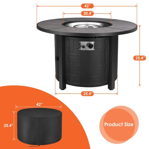 Propane Fire Pit Table 42in 50,000 BTU Round Gas Fire Pit D578600