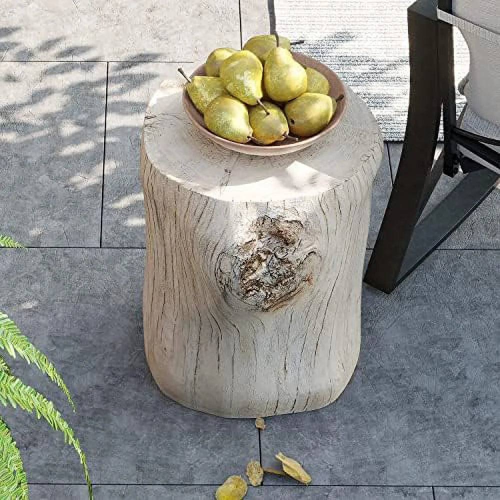 Rustic Stump Brown Wood-Look Side Table Q295246