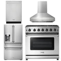 36 Gas Range, Range Hood, Refrigerator with Water and Ice Dispenser, Dishwasher E55141