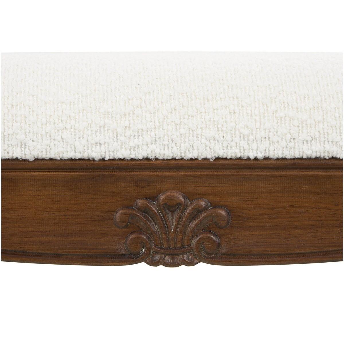 Fabric Arm Bench with Brown Wood Turned Legs C139285