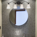 4 Lights Dimmable Matte Black Crystal Glass Vanity Light D932