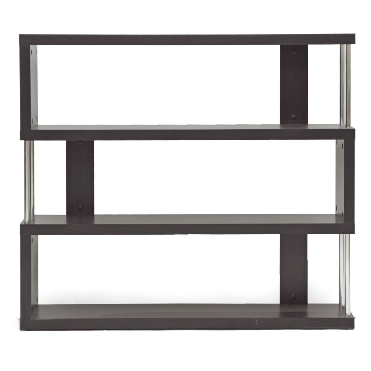 Dark Brown Three-Shelf Modern Bookcase A26539