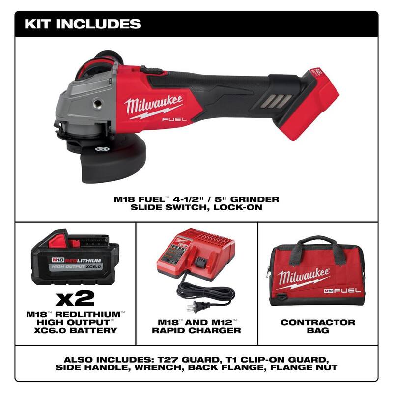 18V Cordless 4-1/2 in./5 in. Grinder Kit with Two 6.0 Ah Batteries B96167