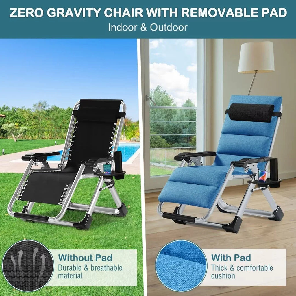 Zero Gravity Folding Reclining Chair with Removable Cushion Y711596