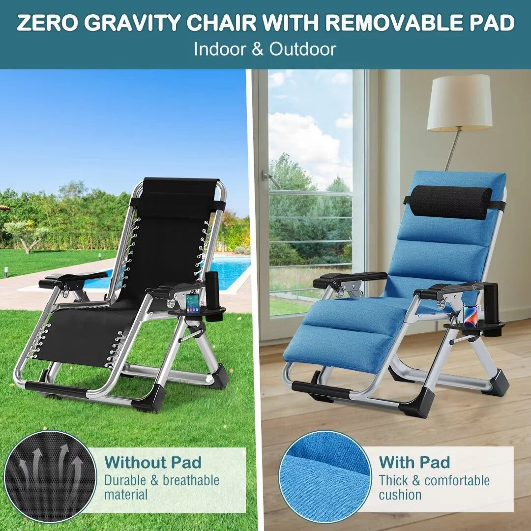 Zero Gravity Folding Reclining Chair with Removable Cushion Y711596