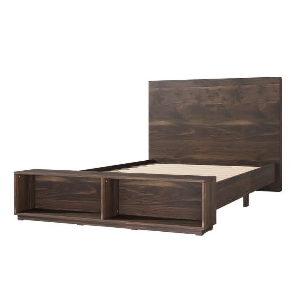 Queen Size Wood Platform Bed Frame with Storage Bench K2982