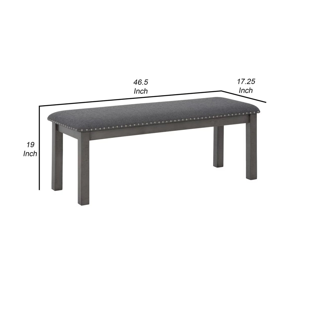 Antique Gray Wood Bench S174
