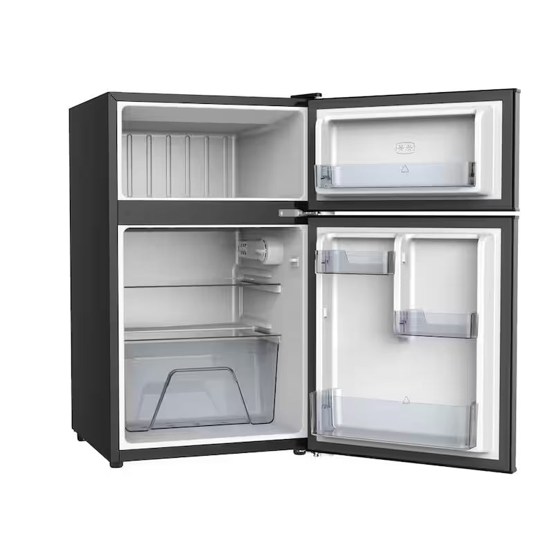 Black 2-Door Mini Refrigerator with Freezer Z973