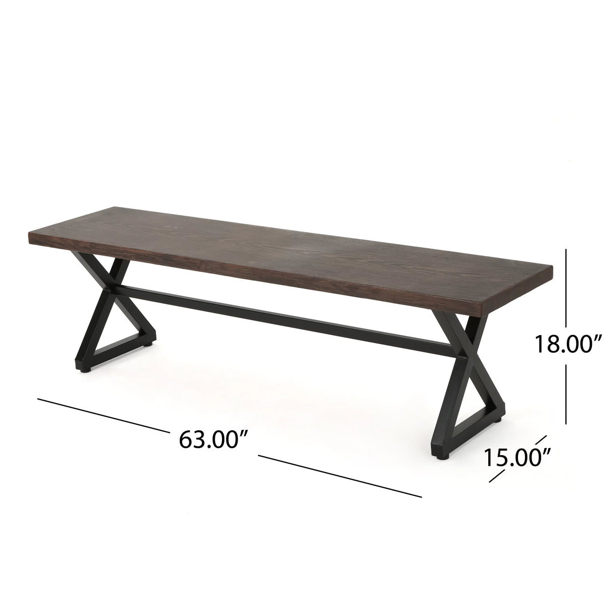 Aluminum Dining Bench with Steel Frame G804331