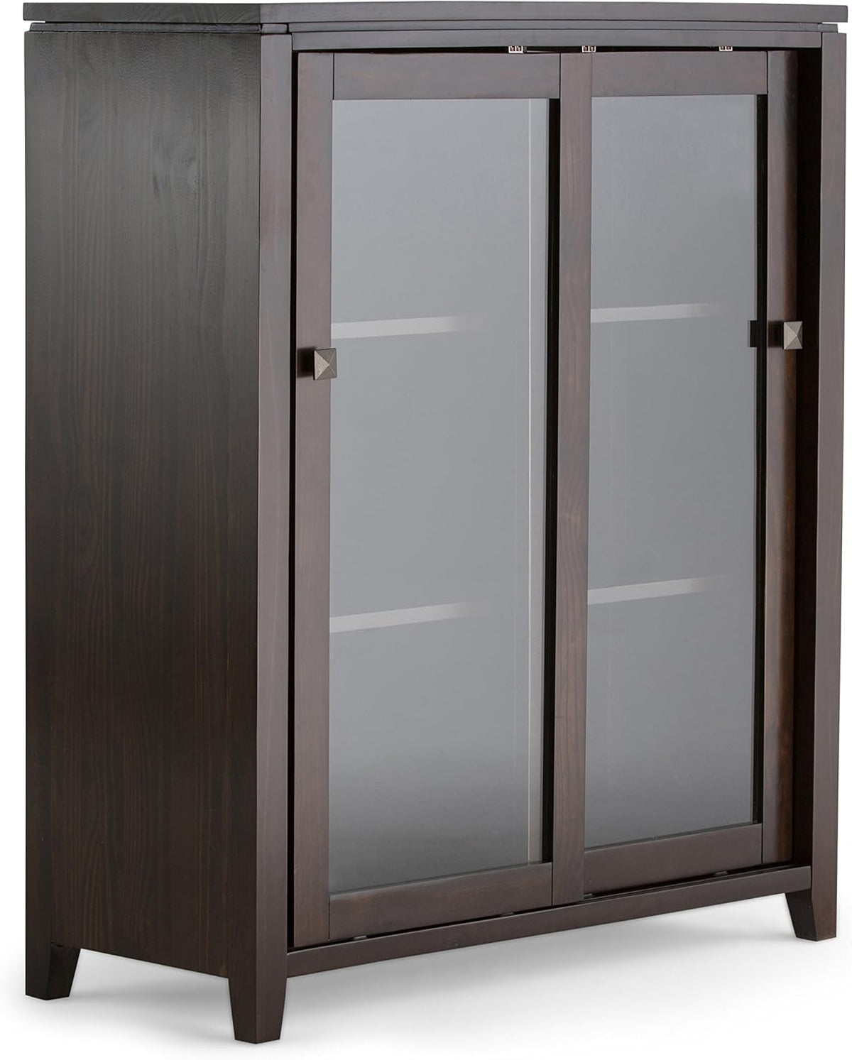 36 inch Wide Medium Storage Cabinet with 2 Sliding Tempered Glass Doors O545904