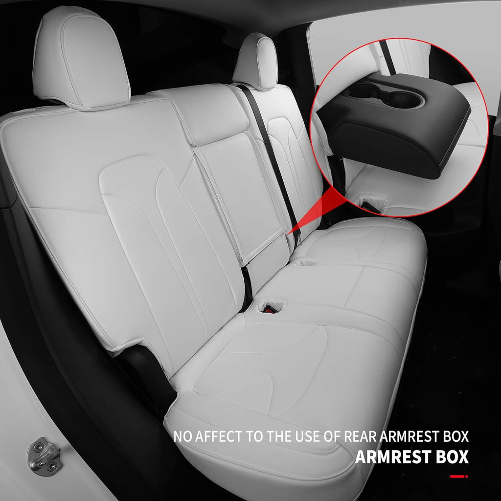 White Nappa Leather Car Seat Covers 12 Pcs V594