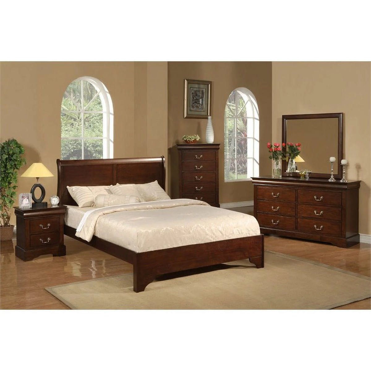 Full Wood Sleigh Bed C52078