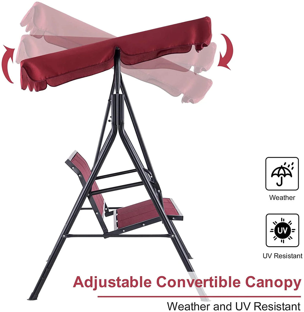 Dark Grey 3-Person Canopy Swing Chair M425861