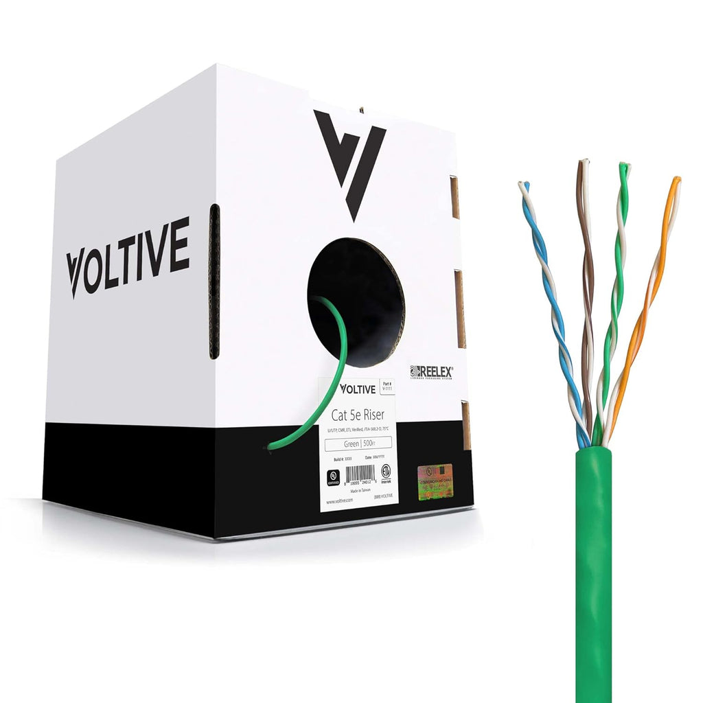 White 1000ft Cat5e Riser Bulk Ethernet Cable O54364
