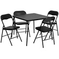 5-Piece Folding Card Table and Chairs in Black X935966