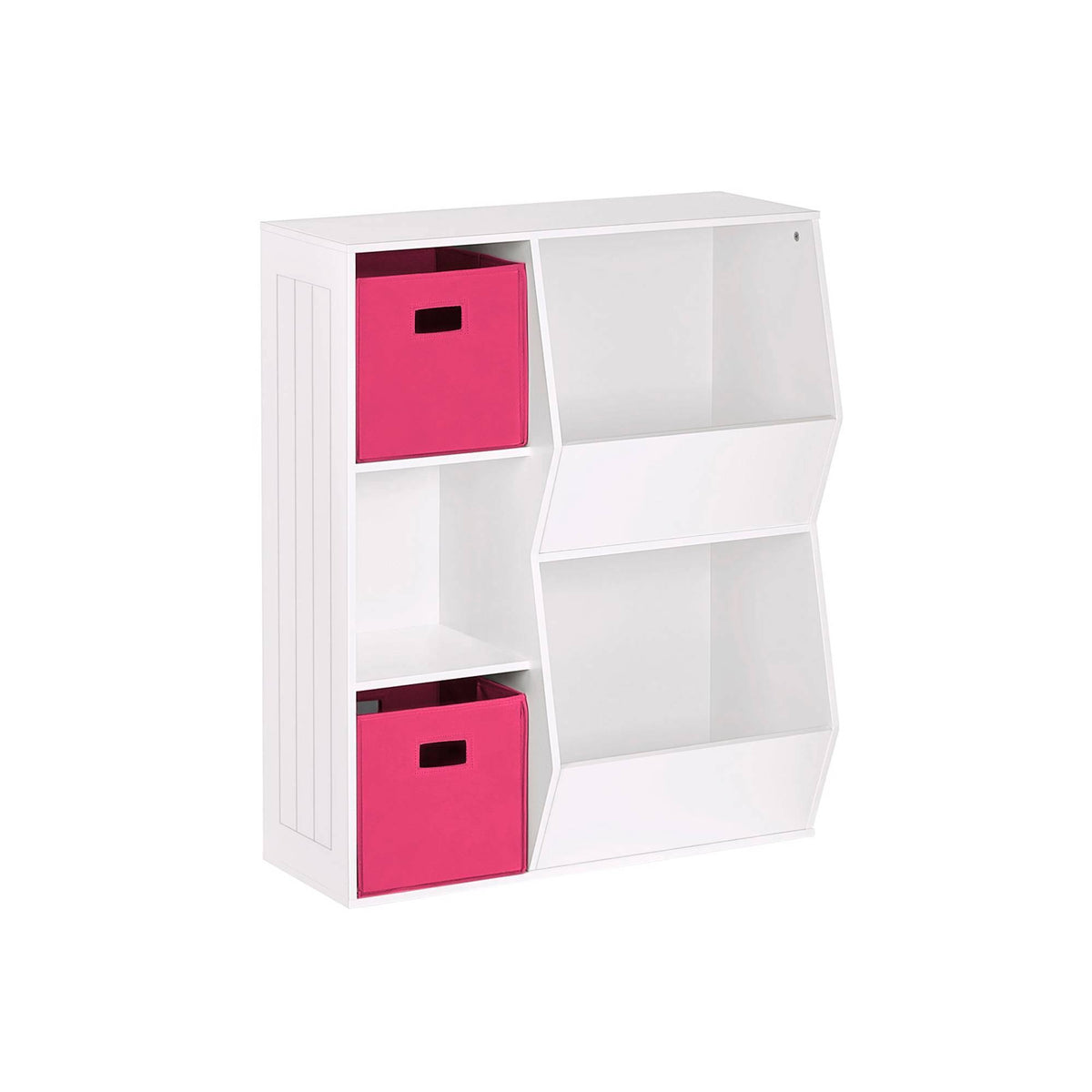 Kids' Floor Cabinet Set with 2 Bins White Hot Pink J161442