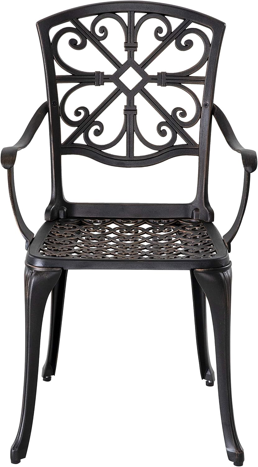 3 Piece Cast Aluminum Bistro Table and Chairs Set S19446