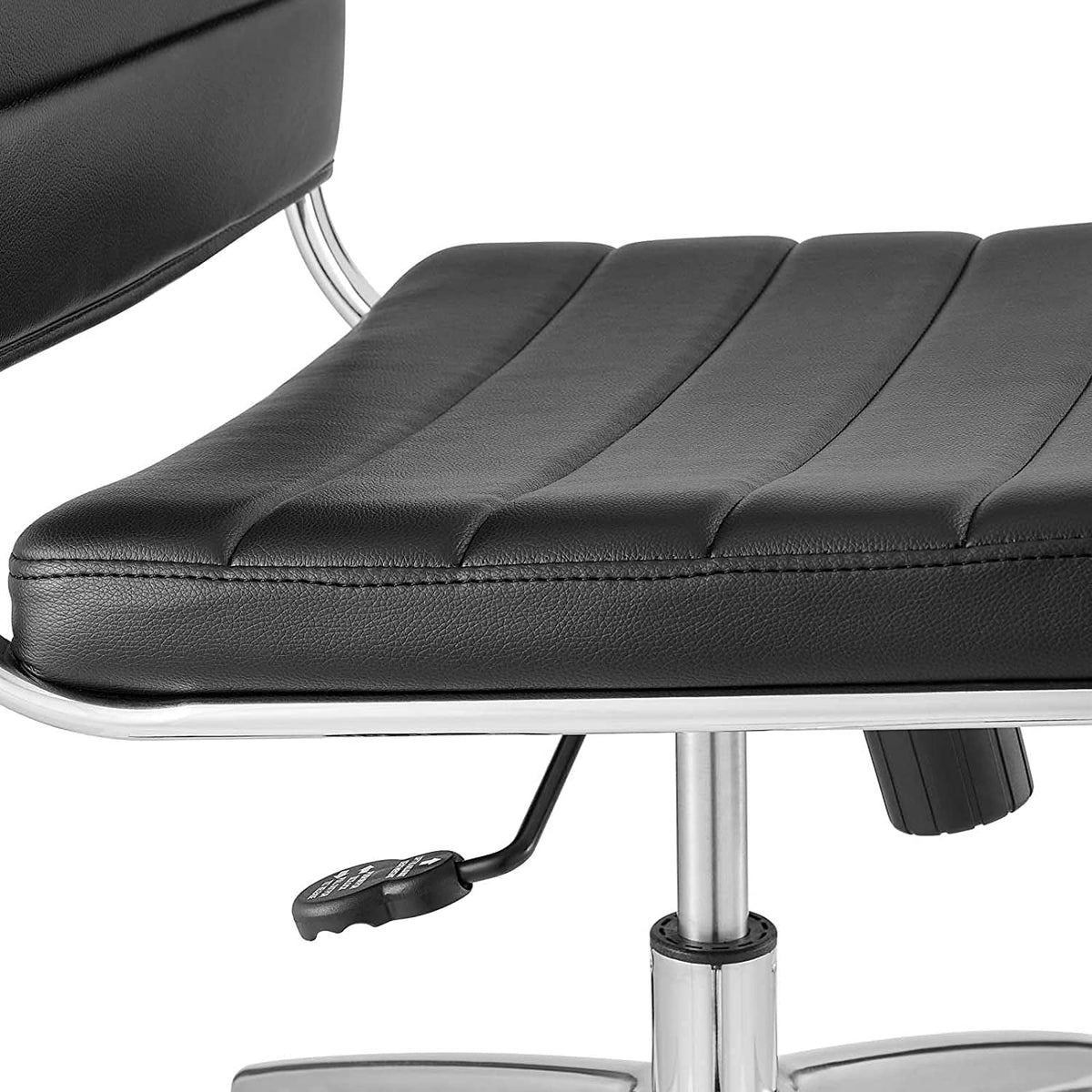 Black Ribbed Armless Swivel Chair A682