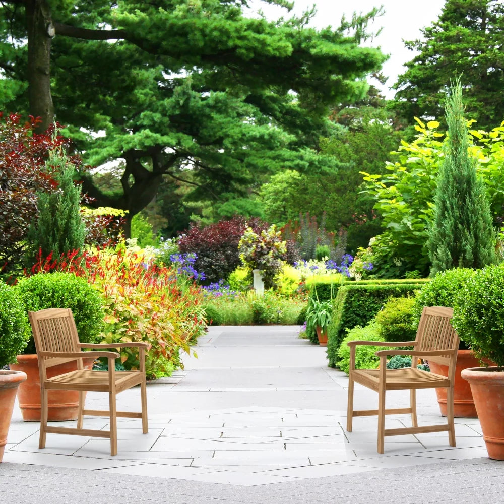 Set of 2 Grade A Teak Patio Chairs N755
