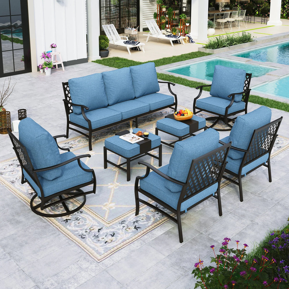 Beige 5 Seat Patio Conversation Set F782
