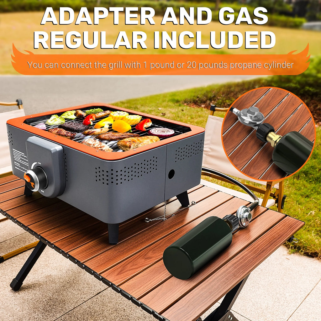 Portable Propane Grill with Gas Regulator & Adaptor V23658