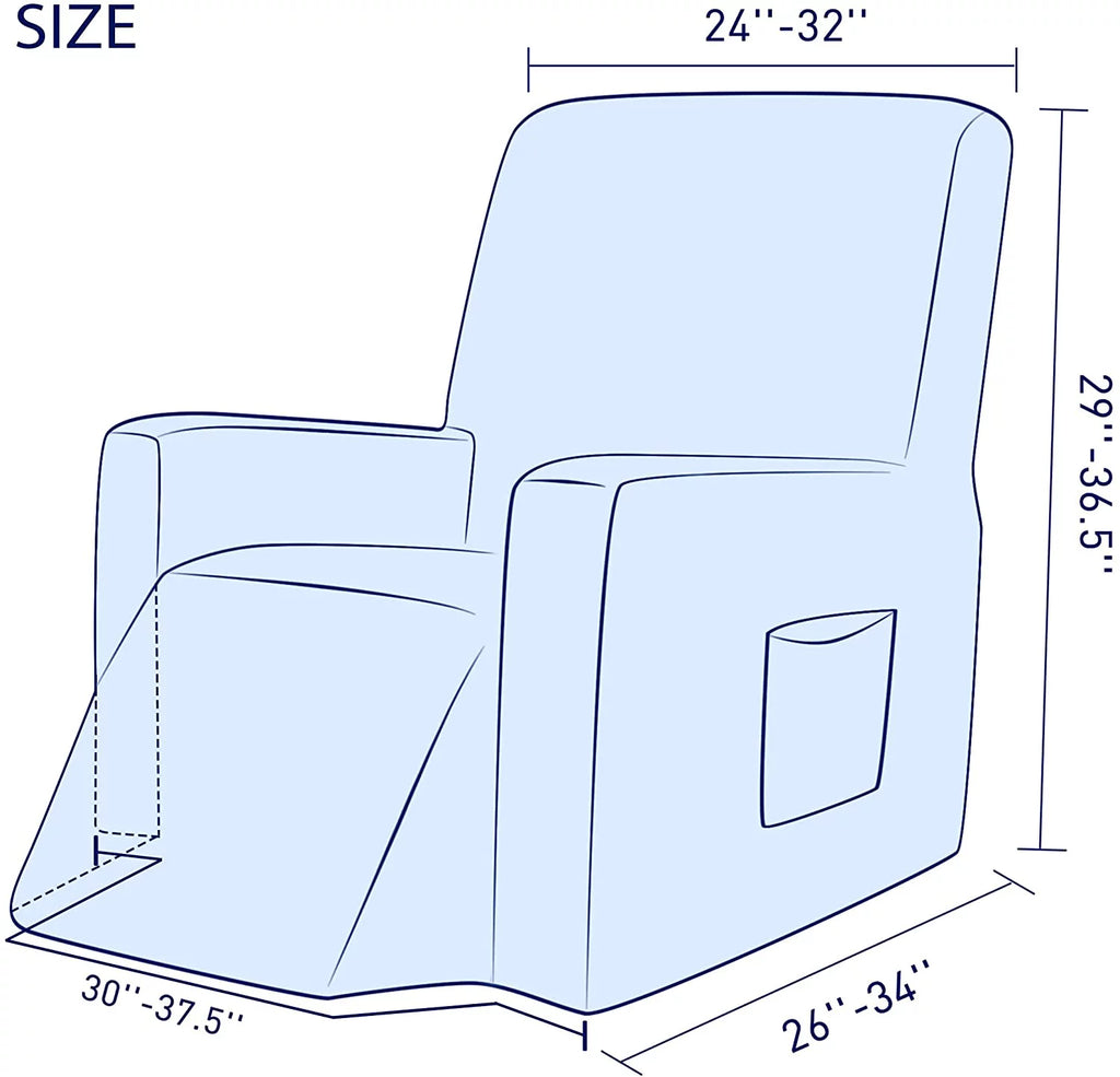 Dark Cyan Textured Grid Recliner Slipcover T30327