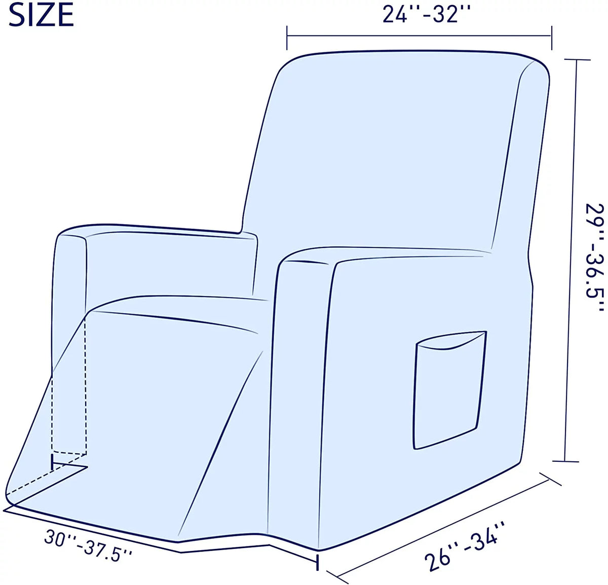 Dark Cyan Textured Grid Recliner Slipcover T30327
