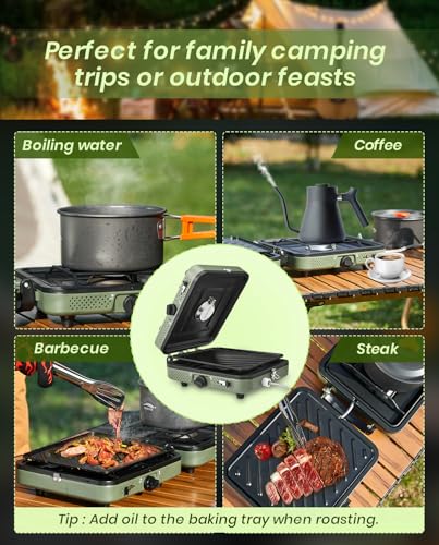 2 Burner Propane Camping Stove with Grill G808