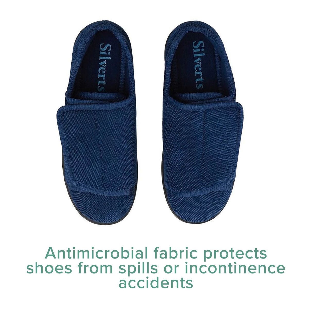 Navy Double-Extra Wide Easy Closure Slipper E197303