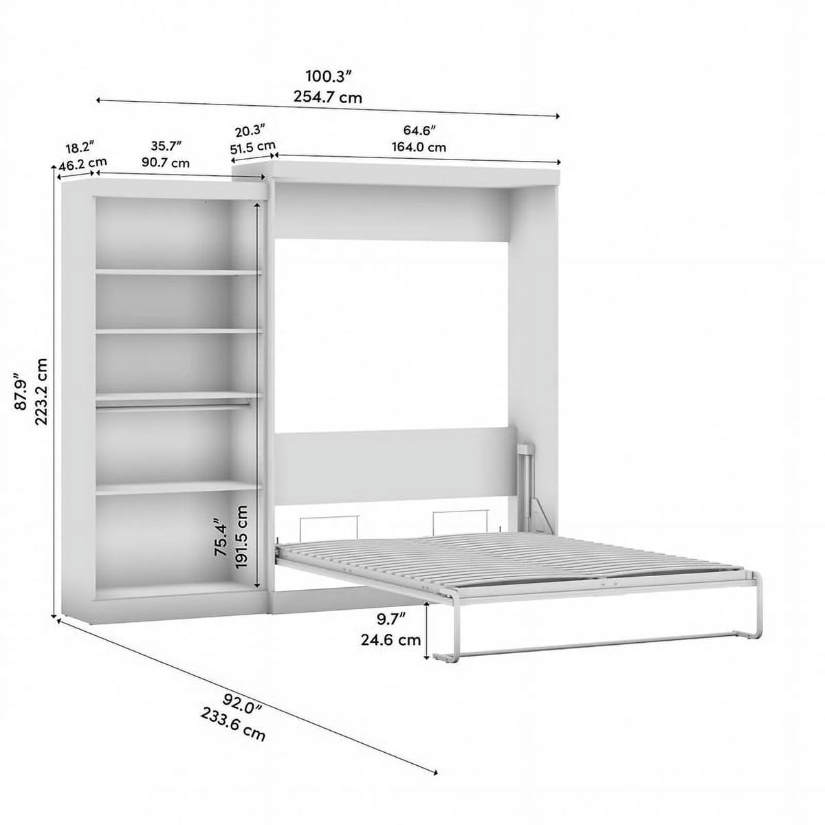 Queen Murphy Bed with Closet Organizer H9992