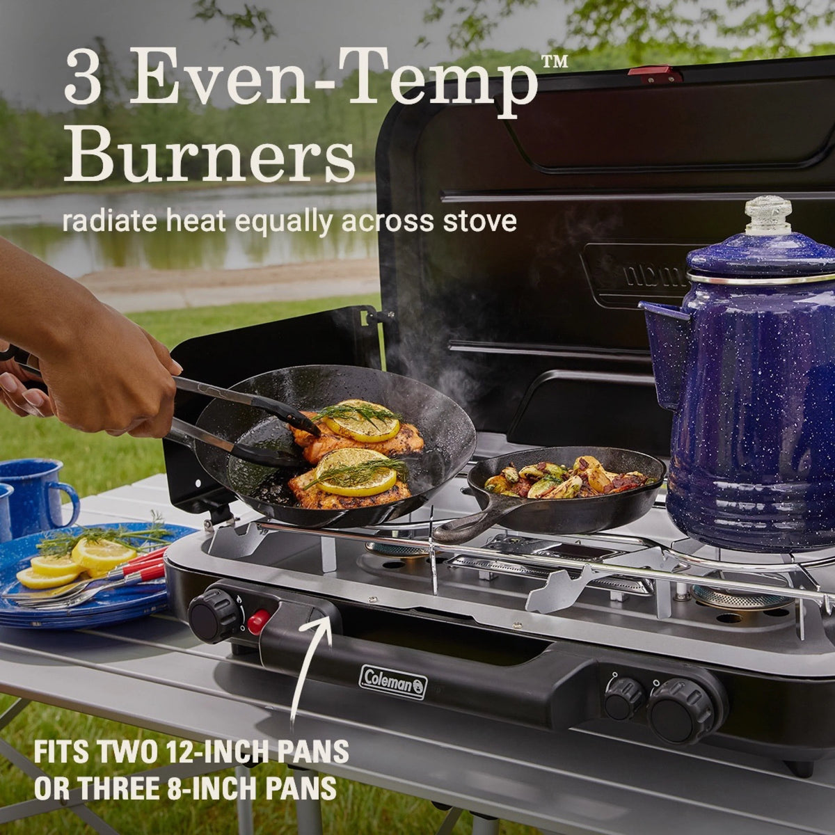 Black 3 Burners Camping Stove F386