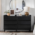 Black 6-Drawer Solid Wood Dresser W7645