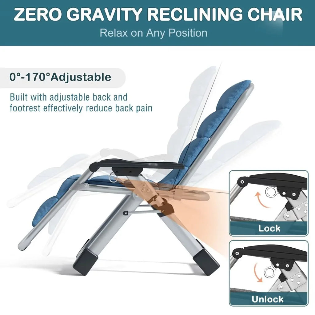 Zero Gravity Folding Reclining Chair with Removable Cushion Y711596