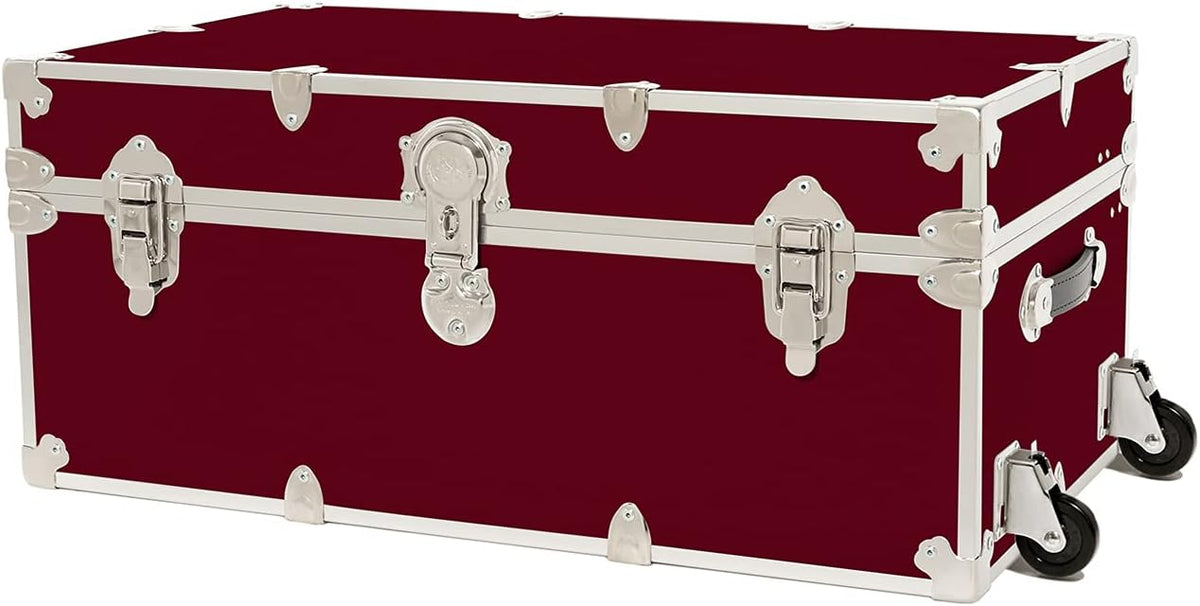 Large Storage Trunk with Removable Wheels 32x18x14 Silver Z481674