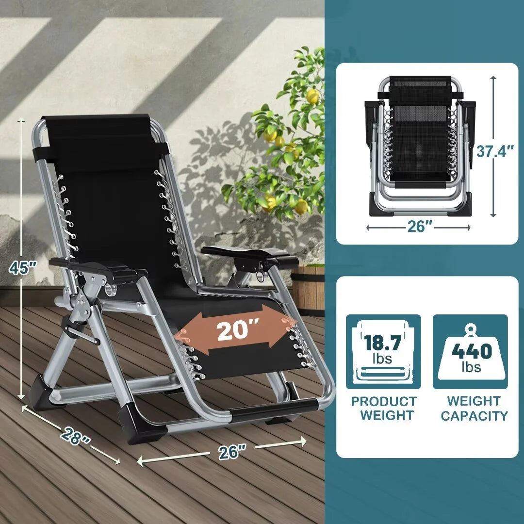 Zero Gravity Folding Reclining Chair with Removable Cushion Y711596