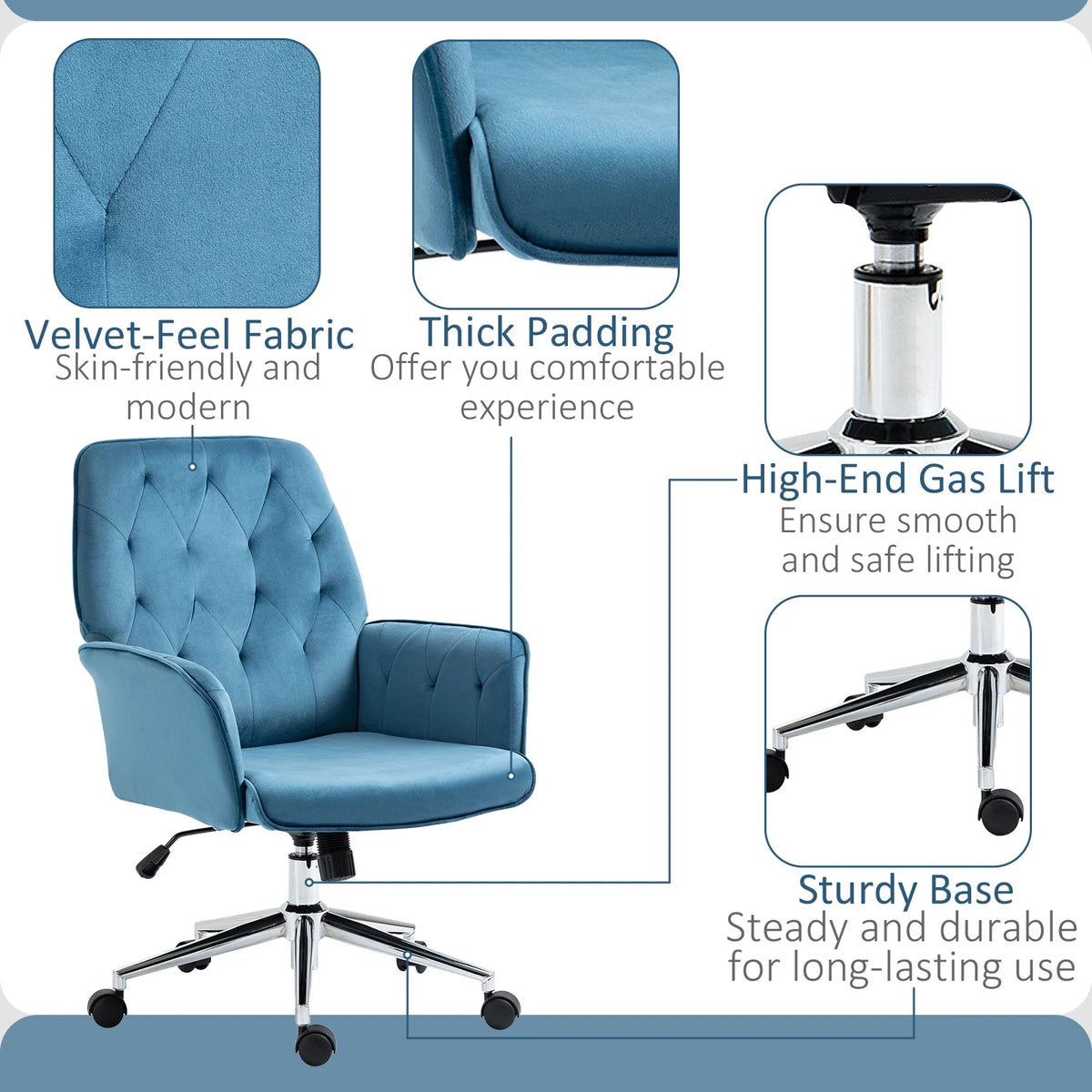 Blue Adjustable Swivel Task Chair Q7159