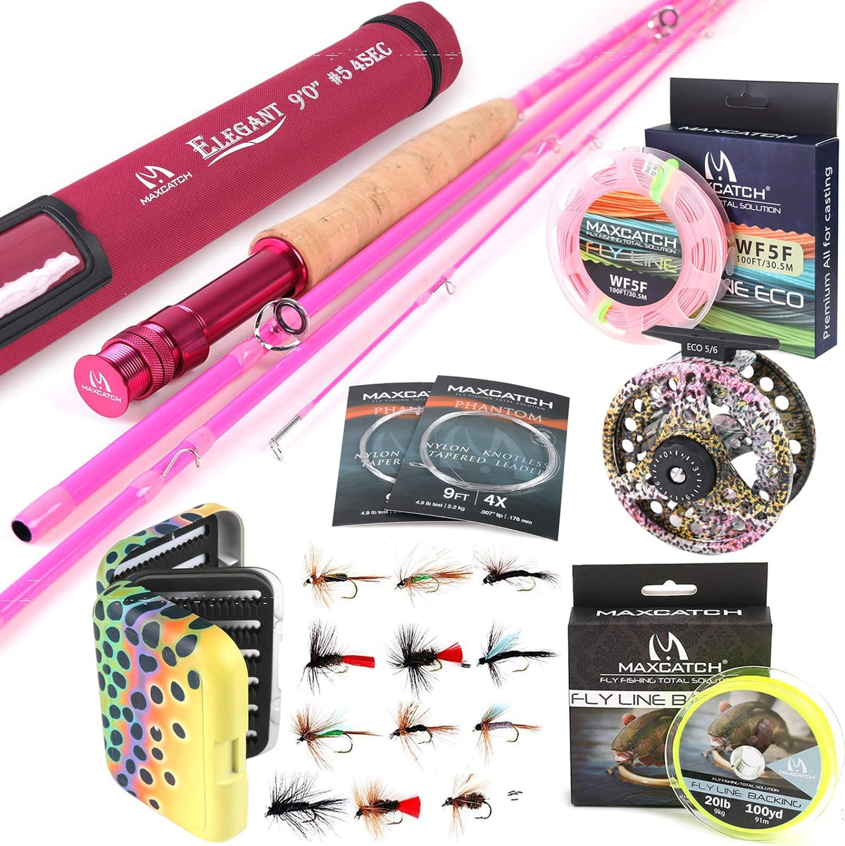Pink 2/5-weight Fly Fishing Rod with Rod Tube H7768