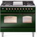 40 Dual Fuel Propane Gas Range Emerald Green Bronze Trim K677