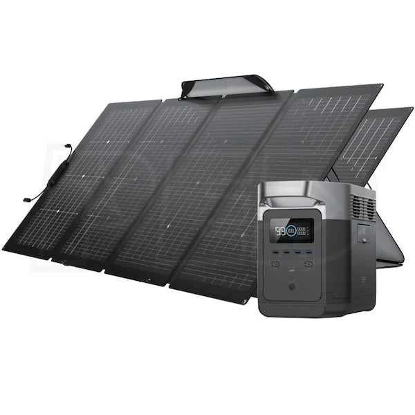 Portable Power Station and 2 Bifacial Solar Panels M788