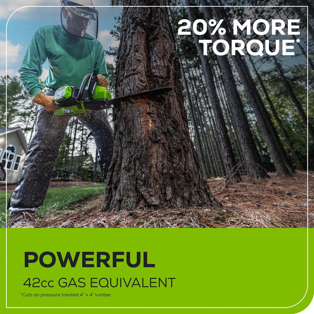 60V 2.0kW Brushless Chainsaw with 4.0 Ah Battery & Charger O209