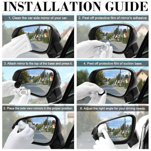 2" Round Frameless Convex Blind Spot Mirror, Pack of 2 V220225