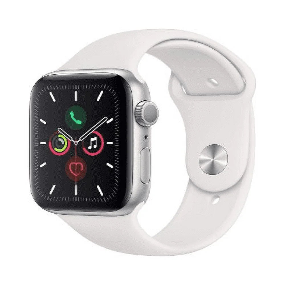 Apple Watch Series 5 44mm GPS Silver Aluminum Case White Sport Band O353268
