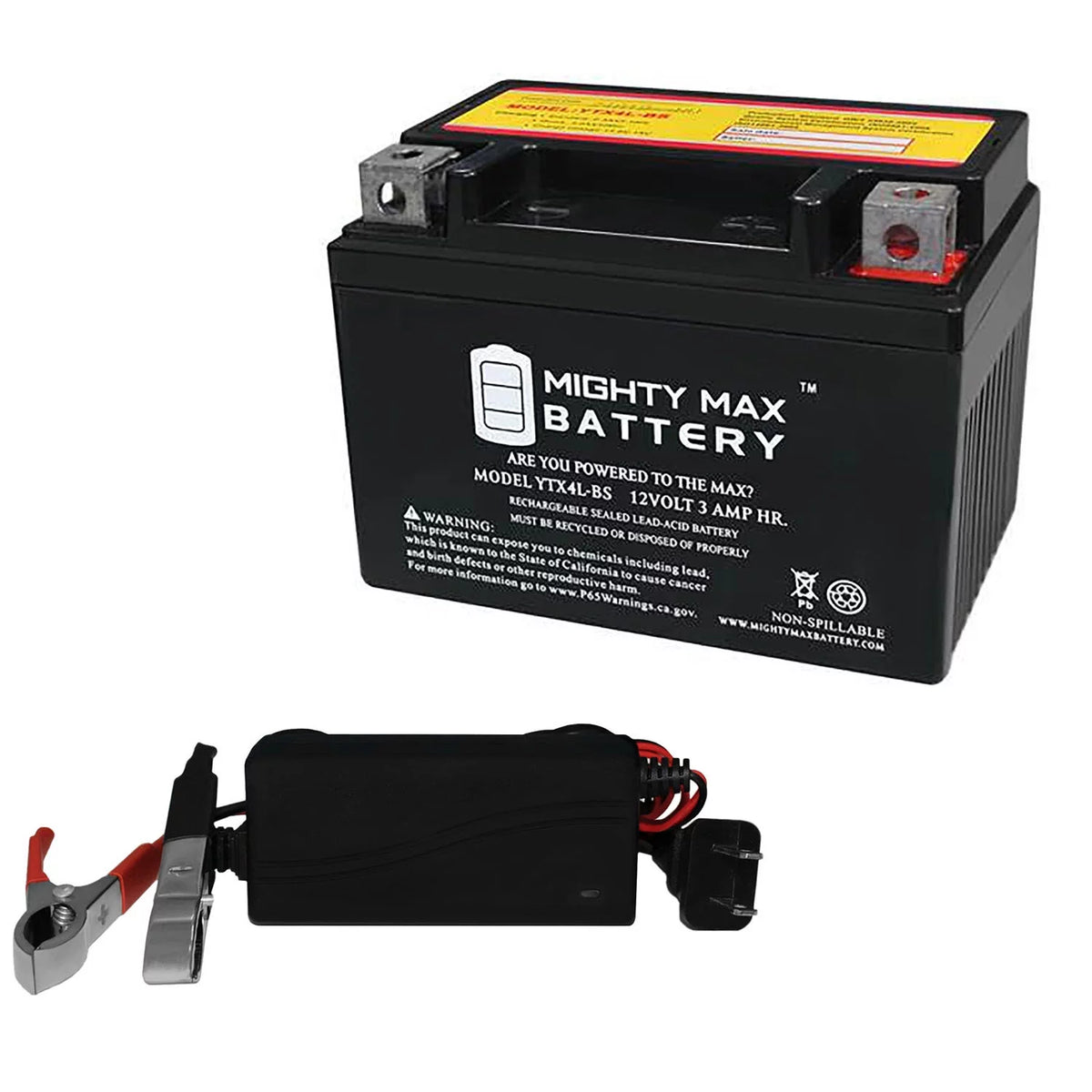YTX4L-BS Replacement Battery + 12V 1Amp Charger H891