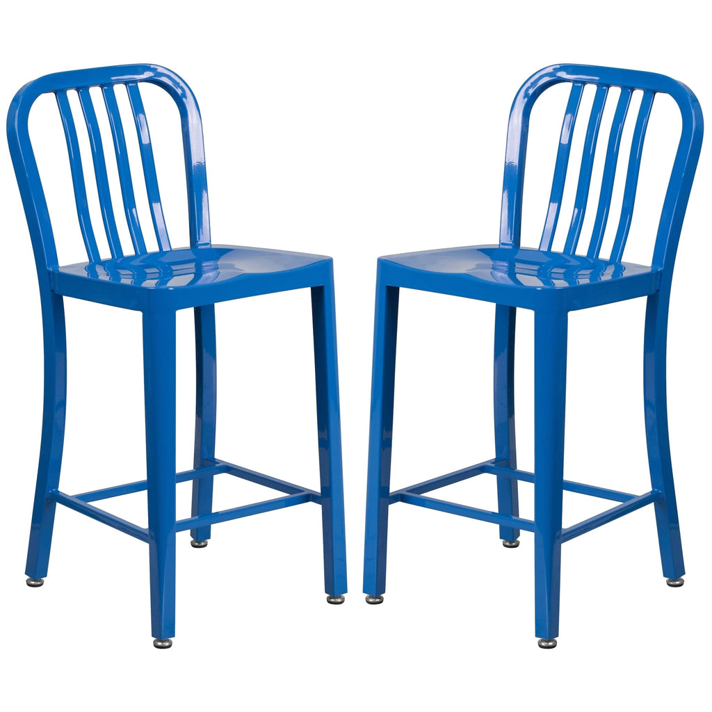 Blue Metal Counter Stool V8601