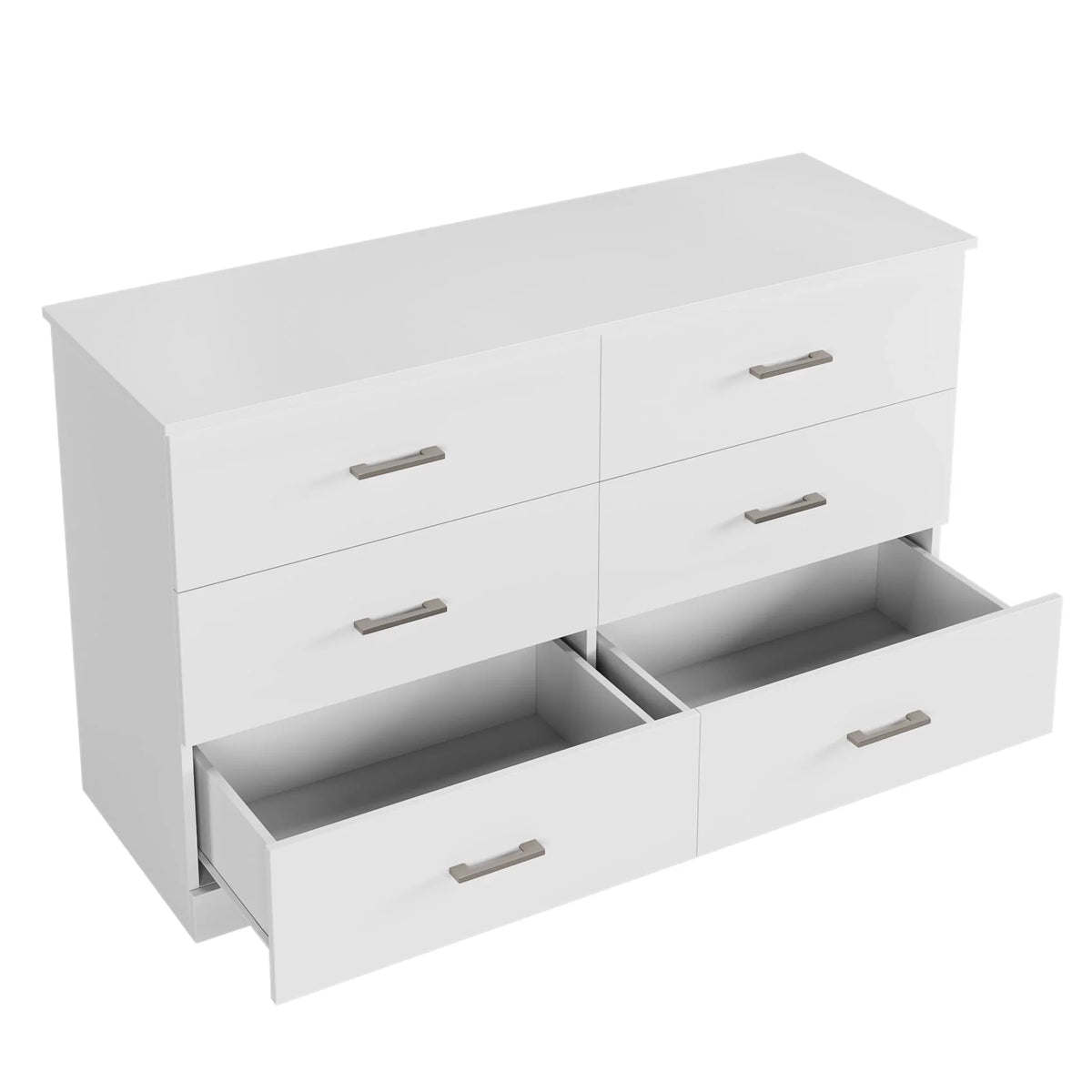 White 6 Drawer Wood Dresser E9851