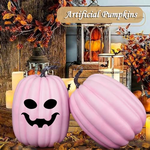 8 Inch 2PCS Orange Artificial Pumpkins X73456
