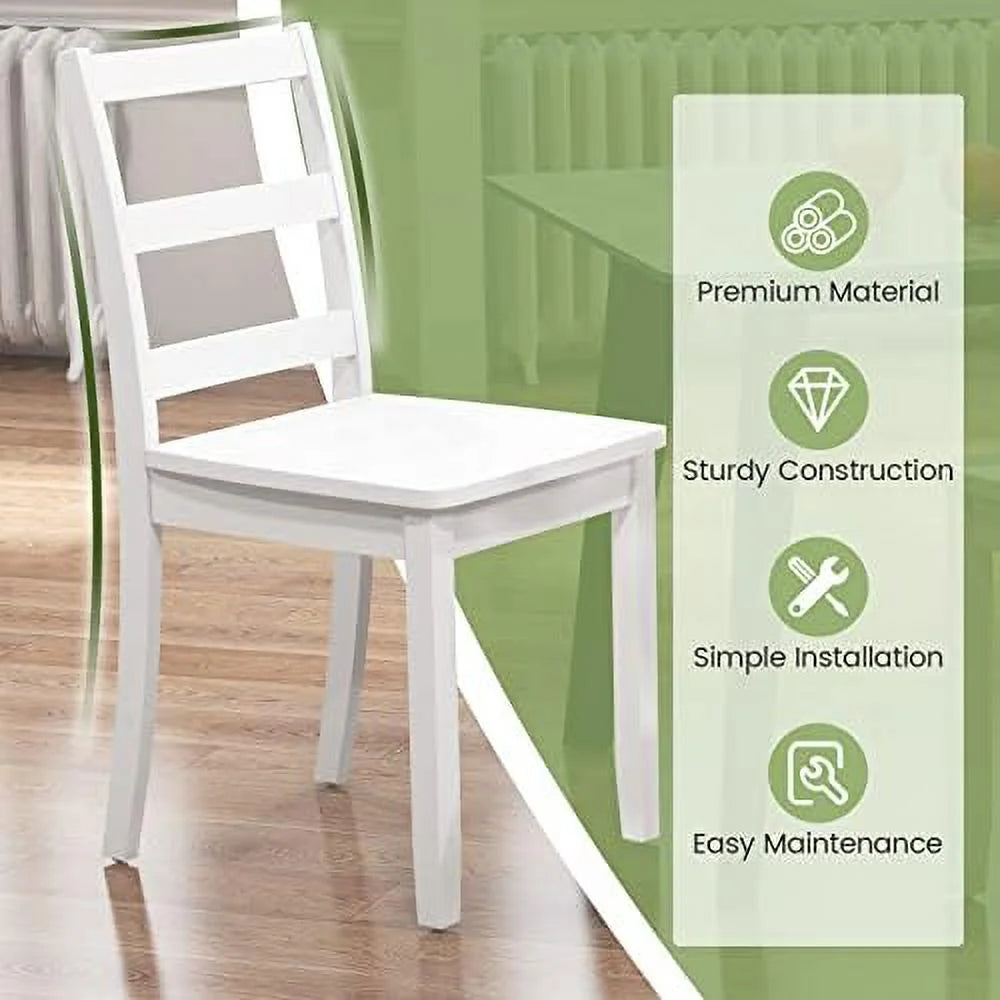 Dining Chairs Set of 4 Ladder Back Armless U4566