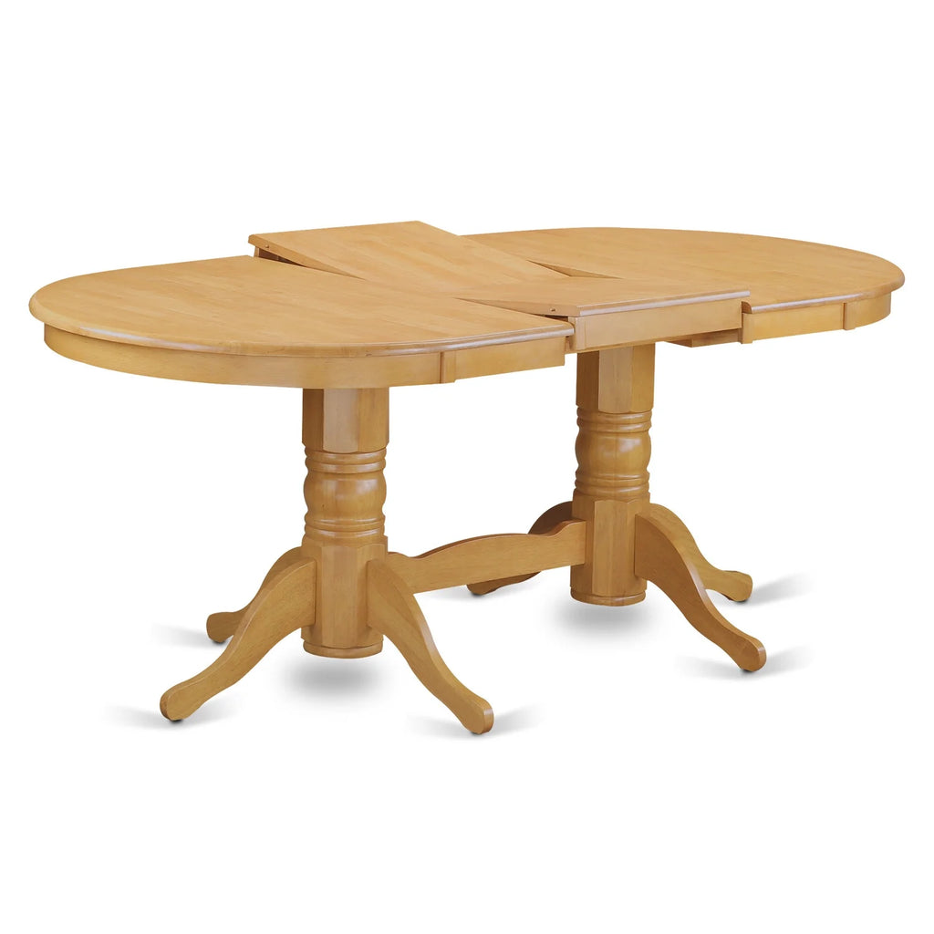 9 Pc Kitchen Set For 8 Dining Table With Leaf And Eight Parson Chair With Oak Leg And Pu Leather Color Autumn Green A886